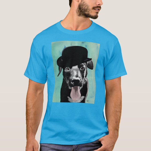 Camiseta Black Labrador in Bowler Hat (Frente)