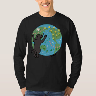 Camiseta Black Labrador Puppy I Love Earth