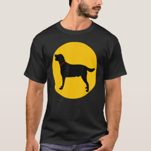 Camiseta Black Labrador Red Collar Na Tripulação Sunset Lab