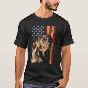 Camiseta Black Labrador Retriever Usa Flag Lab