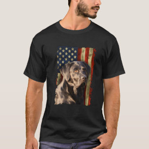 Camiseta Black Labrador Retriever Usa Flag Lab