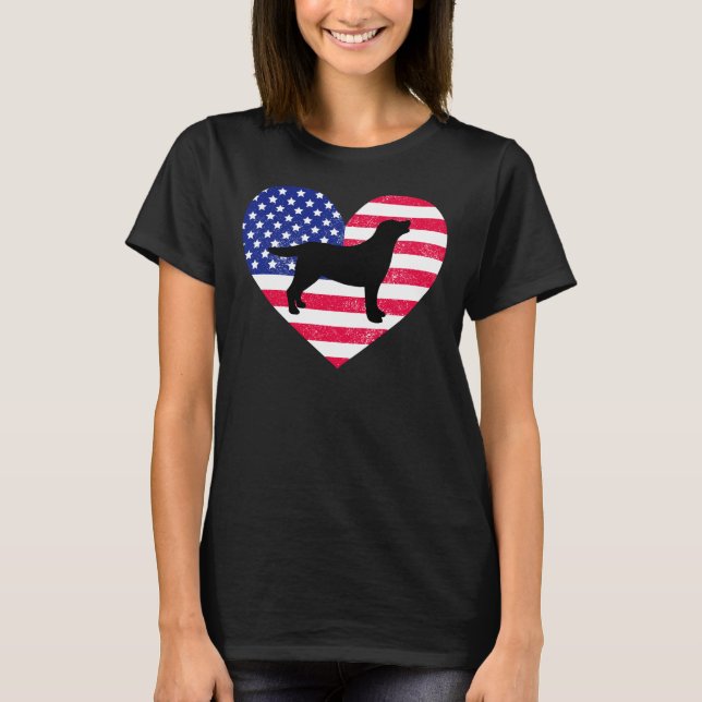 Camiseta Black Labrador Silhouette E Us Heart (Frente)