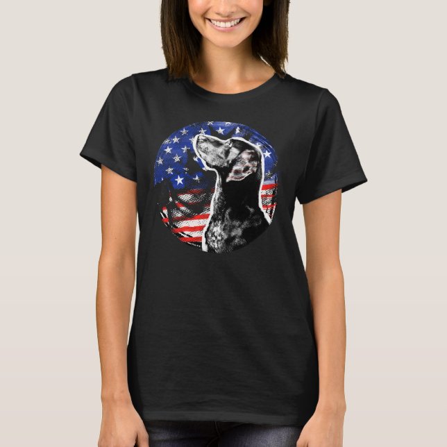 Camiseta Black Labrador Usa Flag Owner Duck Hunter (Frente)