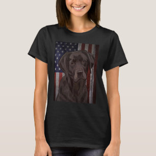 Camiseta Black Labrador Usa Flag Owner Duck Hunter Vint