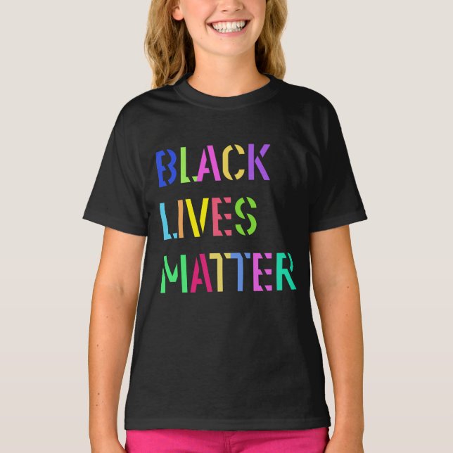 Camiseta Black Lives Matter Colorful Stencil 01 Editável (Frente)