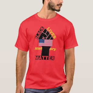 Camiseta Black Lives Oficiais dos EUA Matter USA Flag cole