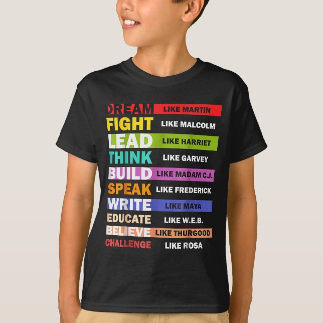 Camiseta Black Lives S Black Leaders Black History Month  (Frente)