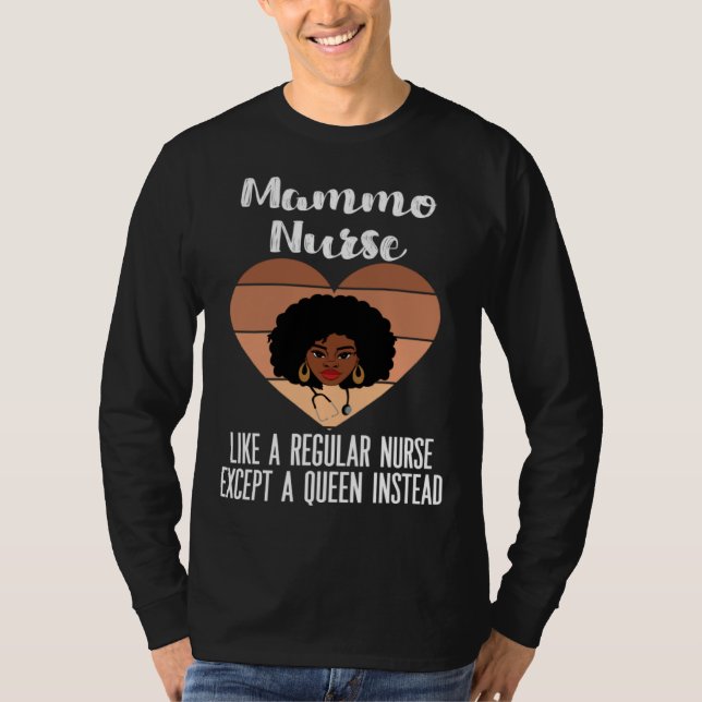 Camiseta Black Mammography Nurse CNA LPN APN Melanated Mamm (Frente)