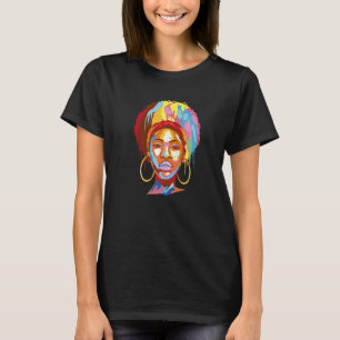 Camiseta Black Melanin African American Afro Lady Black Her