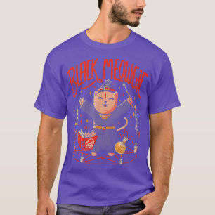 Camiseta Black Meowgic Funny Cat Witch Halloween Figurume 1