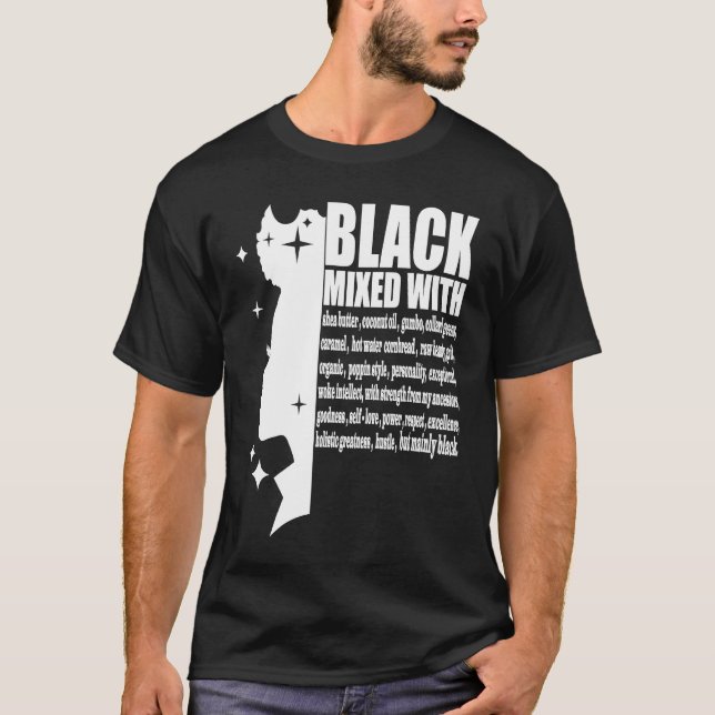 Camiseta Black Mixed With Black History Month African Ameri (Frente)