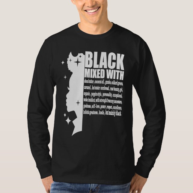 Camiseta Black Mixed With Black History Month African Ameri (Frente)