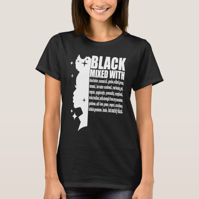 Camiseta Black Mixed With Black History Month African Ameri (Frente)