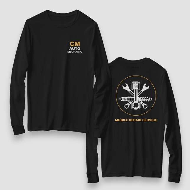 Camiseta Black Mobile Mechanic Auto Repair Services (Criador carregado)