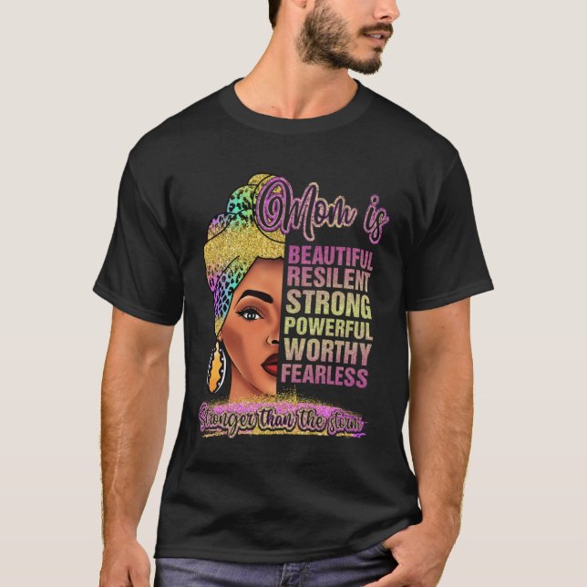 Camiseta Black Mom Queen Melanin Afro African Mama Mothers  (Frente)