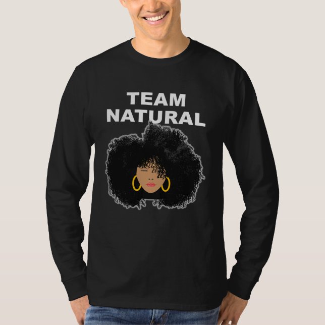 Camiseta Black Natural Hair Team Natural + Afro hair (Frente)