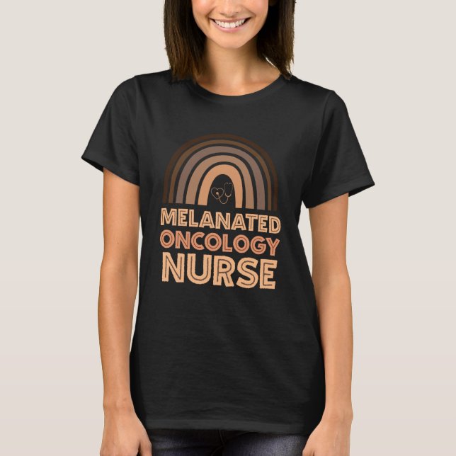 Camiseta Black Nurse Melanated Oncology Nurse Black History (Frente)