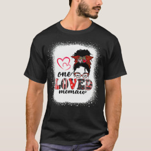 Camiseta Black One Loved Memaw African Messy Bun Namorados