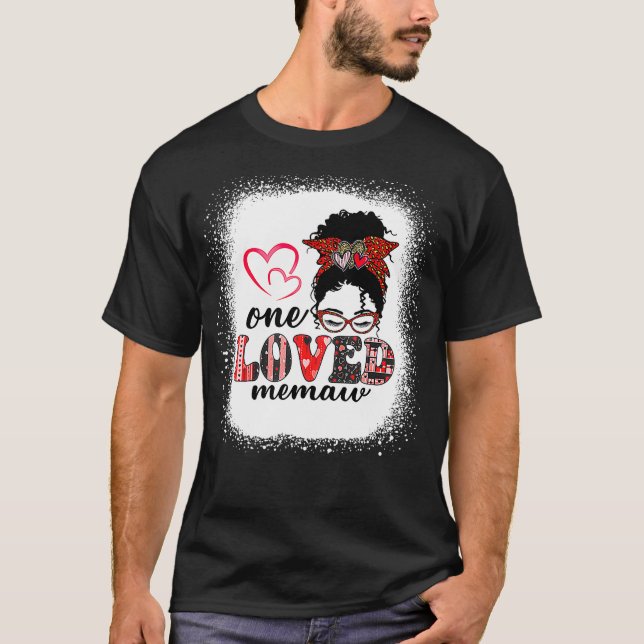 Camiseta Black One Loved Memaw African Messy Bun Namorados (Frente)
