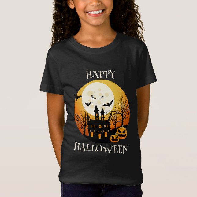 Camiseta Black Orange Feliz Halloween (Frente)