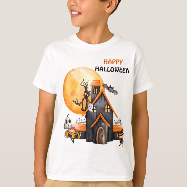 Camiseta Black Orange Feliz Halloween (Frente)