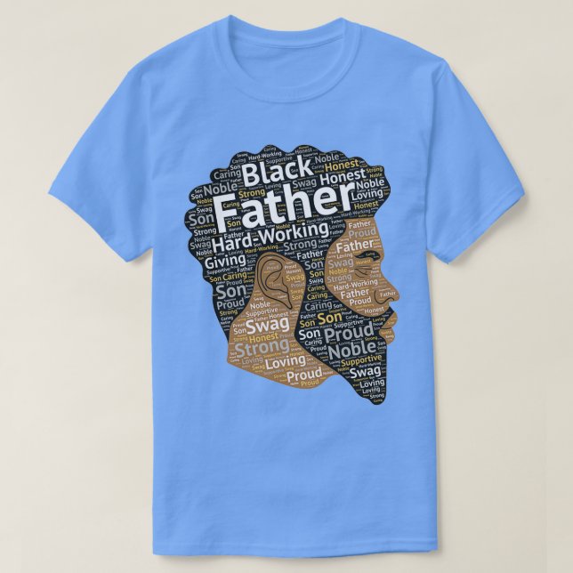 Camiseta Black Padre African American Words in Afro Hair (Frente do Design)