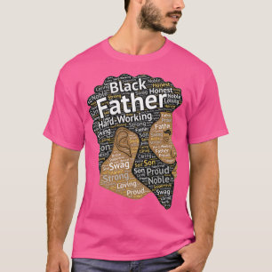 Camiseta Black Padre African American Words in Afro Hair C