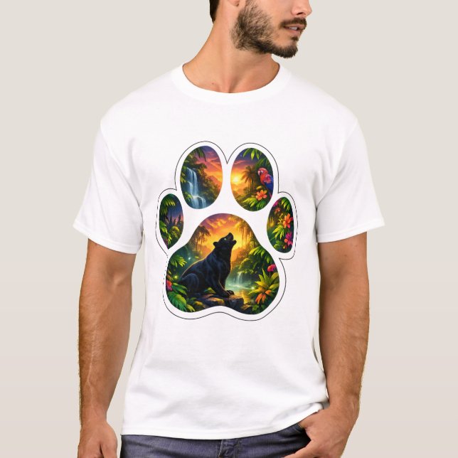 Camiseta Black Panther Jungle Paw Design (Frente)