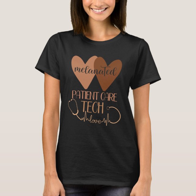 Camiseta Black Patient Care Tech Melanated Patient Care Tec (Frente)