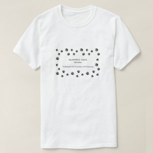 Camiseta Black Paw Prints Salão Profissional de Animais de