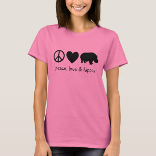 Camiseta Black Peace Love & Hippos