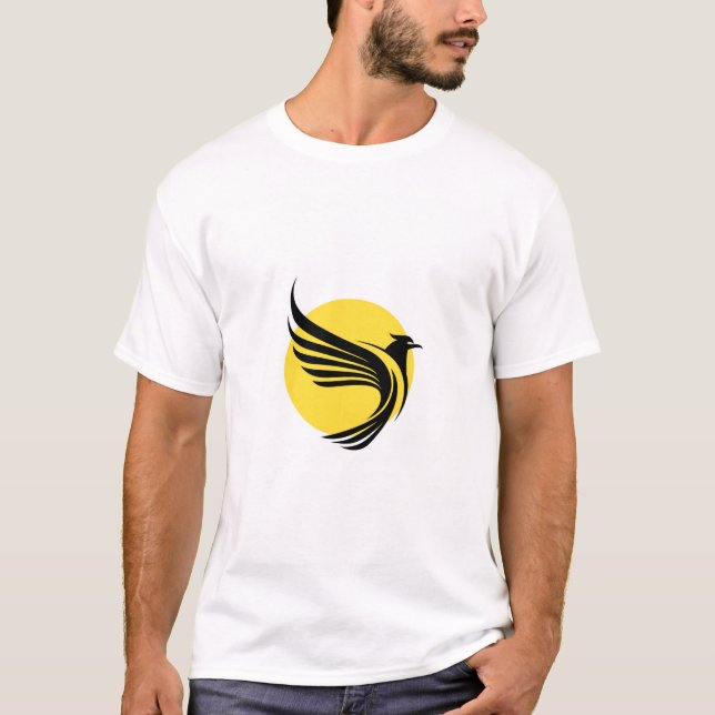 Camiseta Black Phoenix Graphic Men’s T-Shirt with Sun Desig (Frente)