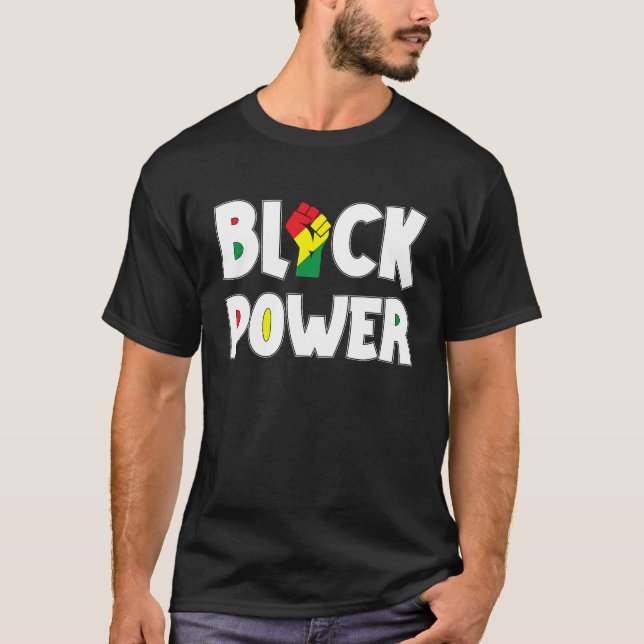 Camiseta Black Power African American Fist Raised Fist Blac (Frente)