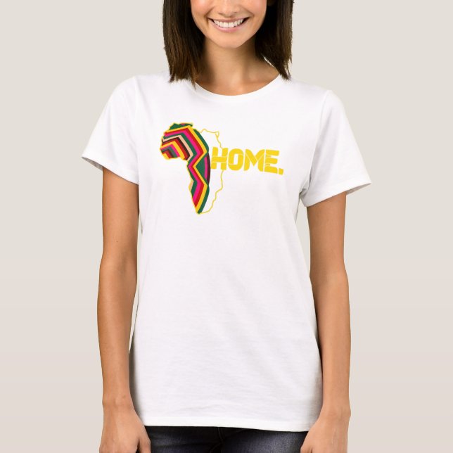 Camiseta Black Pride Home Africa Pro Black Power Melanin Af (Frente)