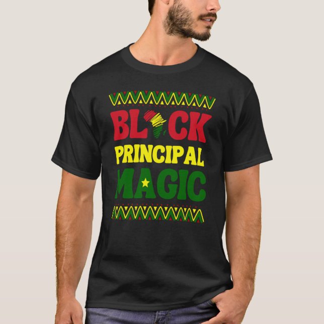 Camiseta Black Principal Magic African American Black Histo (Frente)