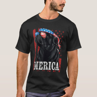 Camiseta Black Pug 4 De Julho Cão Mãe Pai Merica Usa F