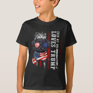 Camiseta Black Pug Até Meu Cachorro Adora Trump Engraçado