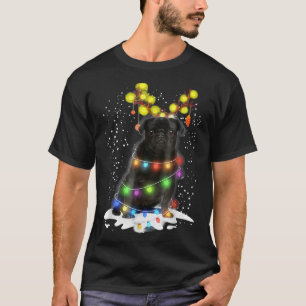 Camiseta Black Pug Blinker Belo Cachorro Pug Christma