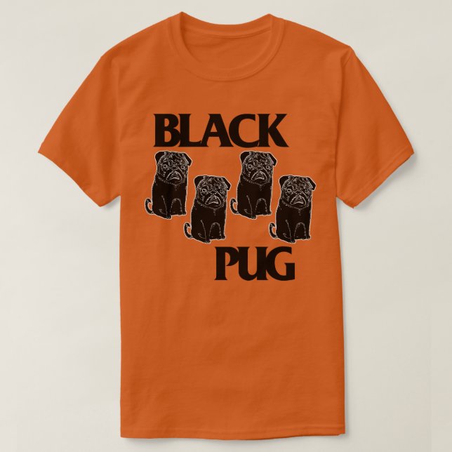 Camiseta Black Pug Flag Punk Rock Dog Grumble Design (Frente do Design)