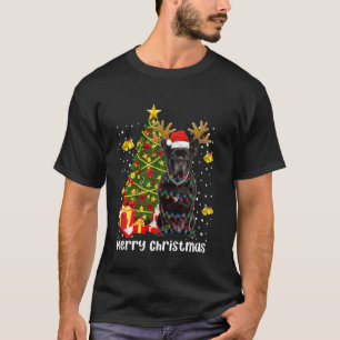 Camiseta Black Pug Papais noeis Árvore de Natal Luzes Xmas