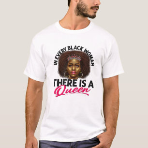 Camiseta Black Queen Black African American Ladies Junenési