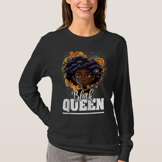 Camiseta Black Queen For Proud African American Black Histo (Frente)
