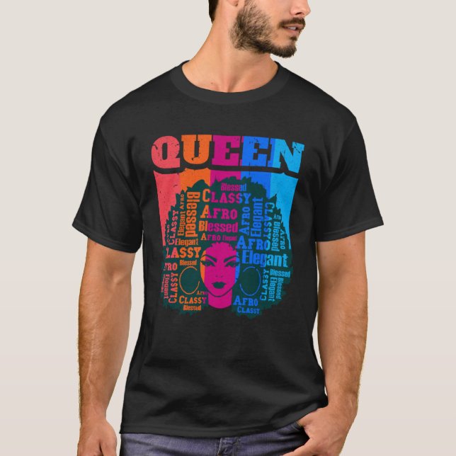 Camiseta Black Queen Melanin Magic Sista Woman Queens Brown (Frente)