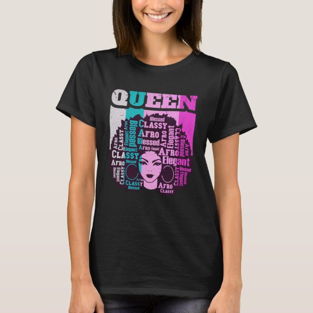 Camiseta Black Queen Melanin Magic Sista Woman Queens Brown (Frente)