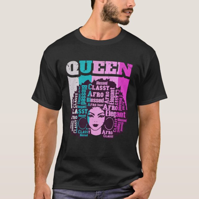 Camiseta Black Queen Melanin Magic Sista Woman Queens Brown (Frente)