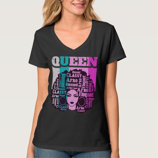 Camiseta Black Queen Melanin Magic Sista Woman Queens Brown (Frente)