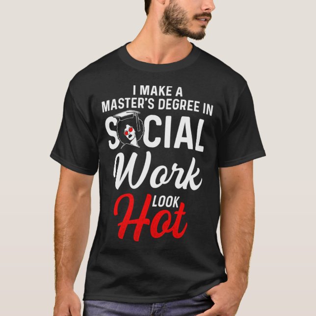 Camiseta Black Queen MSW Social Work Look Hot Masters Gradu (Frente)