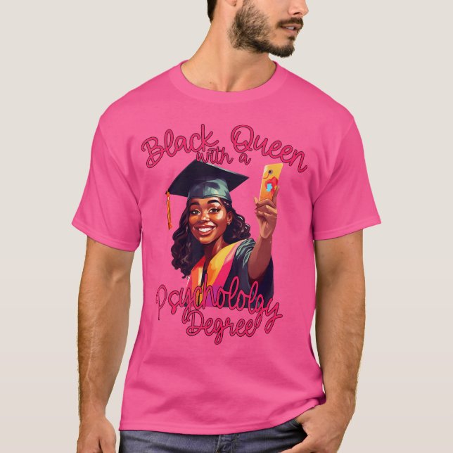 Camiseta Black Queen Psychology Degree Graduation 2023 Phd  (Frente)