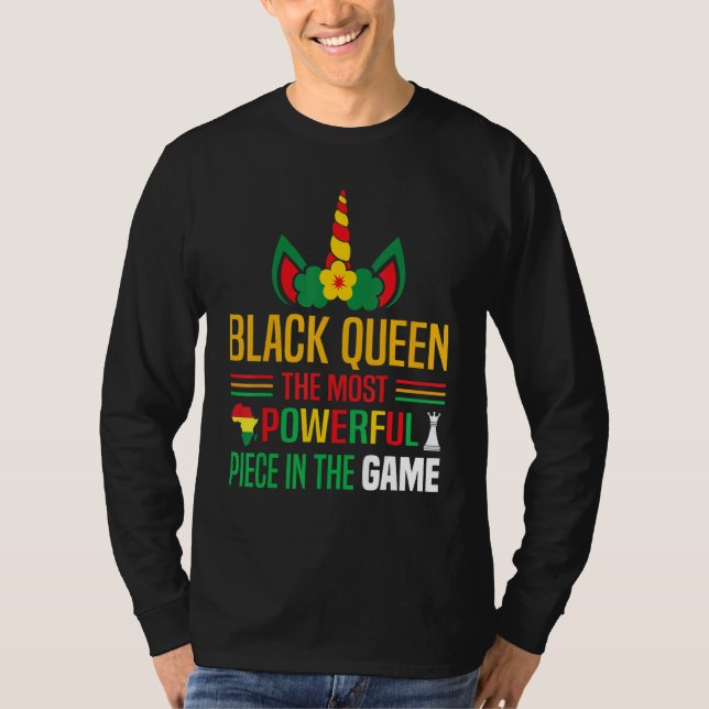 Camiseta Black Queen The Most Powerful Piece Black History  (Frente)