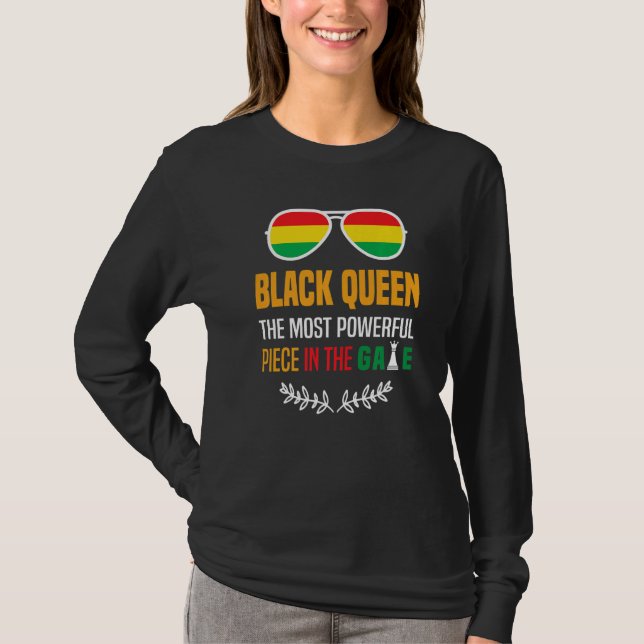 Camiseta Black Queen The Most Powerful Piece Black History  (Frente)